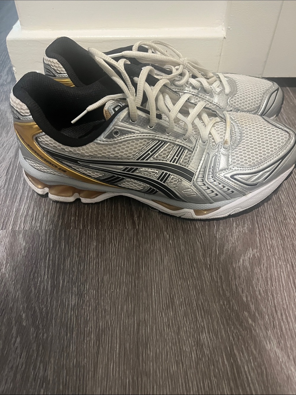 Asics Silver, Gold & Black Athletic Running Shoes